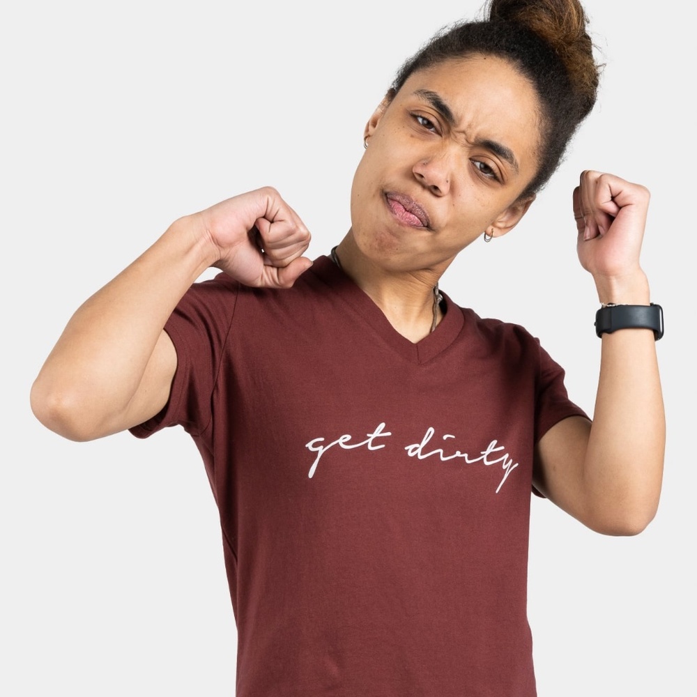 Get Dirty V-Neck T-shirts